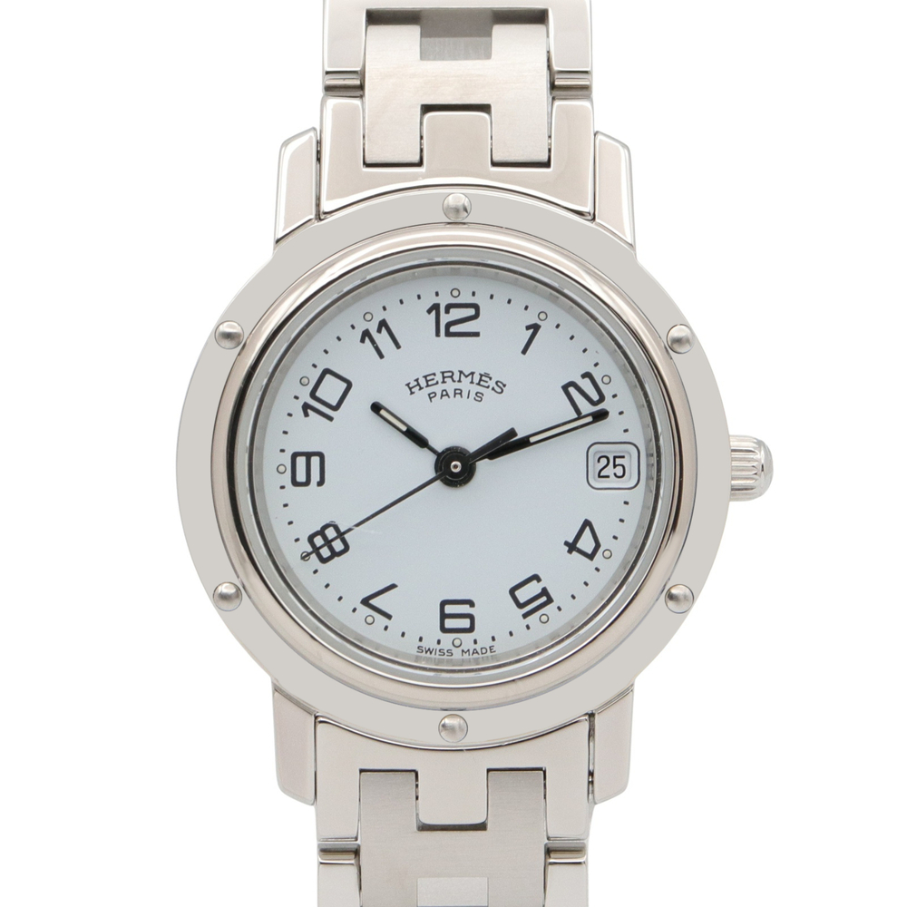 Hermes Clipper Watch, Stainless Steel, Women's, White (CL4.210)